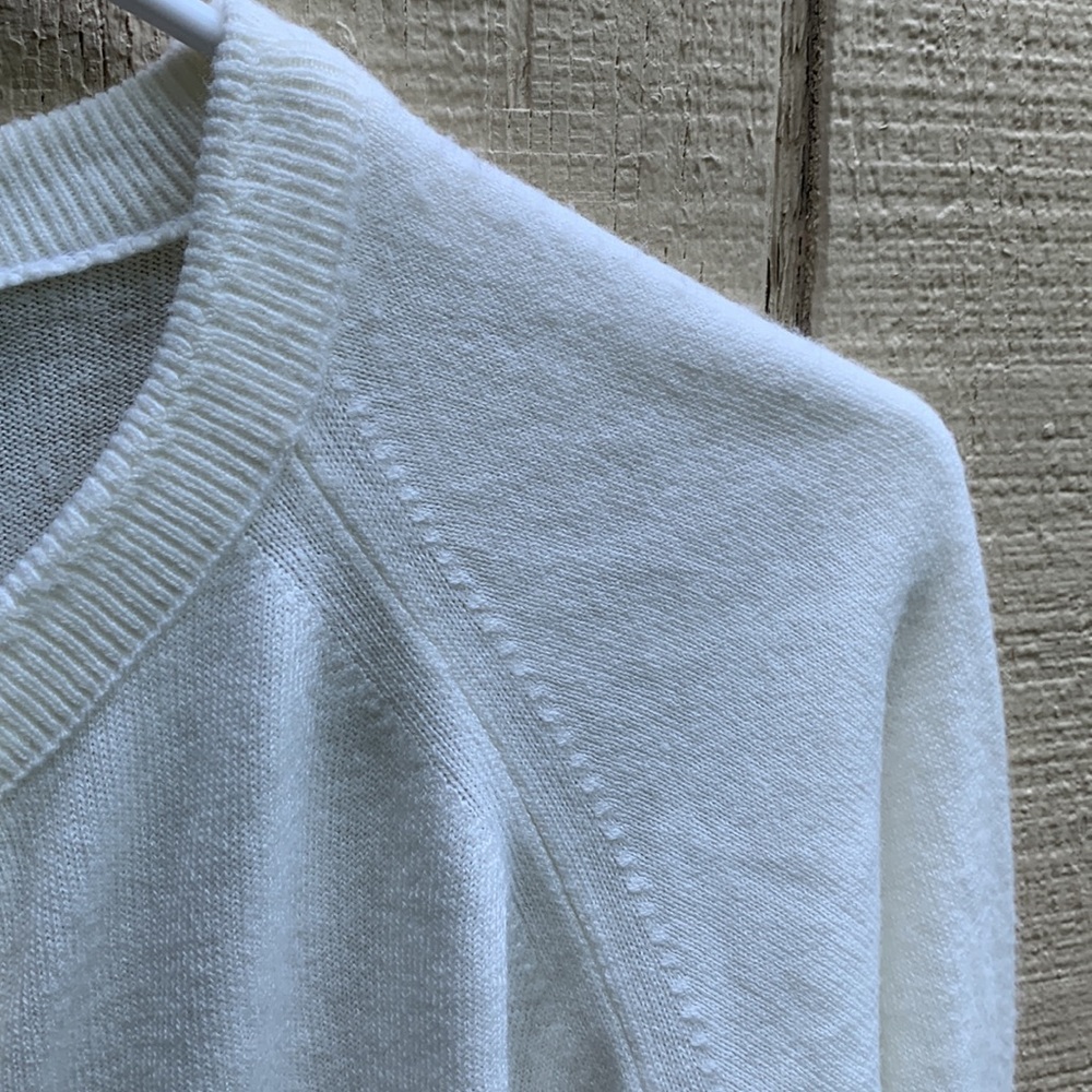 Vtg Designers Originals Winter White Cardigan Sweater Sz S button-up MADE IN USA - Picture 7 of 16